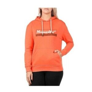 Moosejaw Original Frame Logo Pullover‎ Hoodie Sweatshirt Flamingo Orange M
